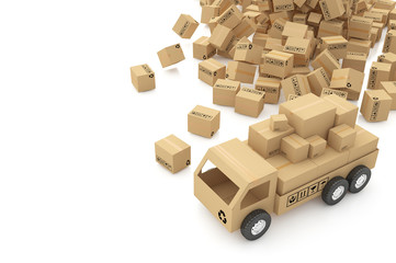 Cardboard boxes on white background 3d illustration © tigger11th