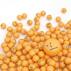 3d rendering background of emoticons