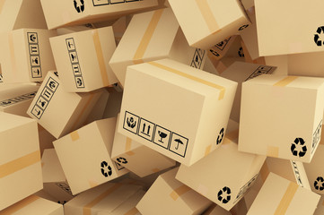 Cardboard boxes on white background 3d illustration © tigger11th