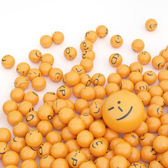 3d rendering background of emoticons
