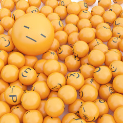 3d rendering background of emoticons