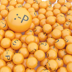 3d rendering background of emoticons