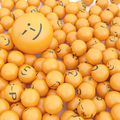 3d rendering background of emoticons
