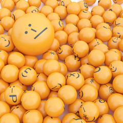 3d rendering background of emoticons