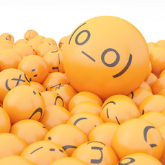 3d rendering background of emoticons