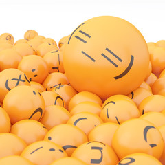 3d rendering background of emoticons