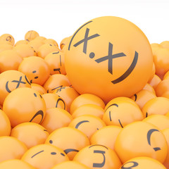 3d rendering background of emoticons