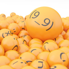 3d rendering background of emoticons