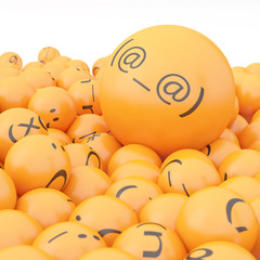 3d rendering background of emoticons