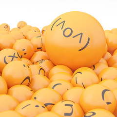 3d rendering background of emoticons