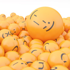 3d rendering background of emoticons