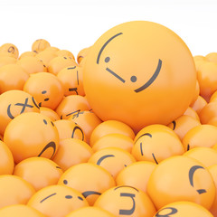 3d rendering background of emoticons