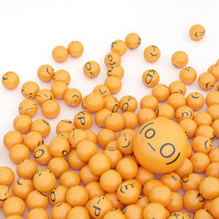 3d rendering background of emoticons