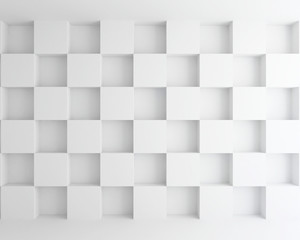 interior white cubic wall abstract background 3d