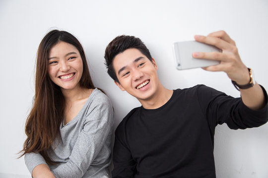 Young Asian Couple Selfie