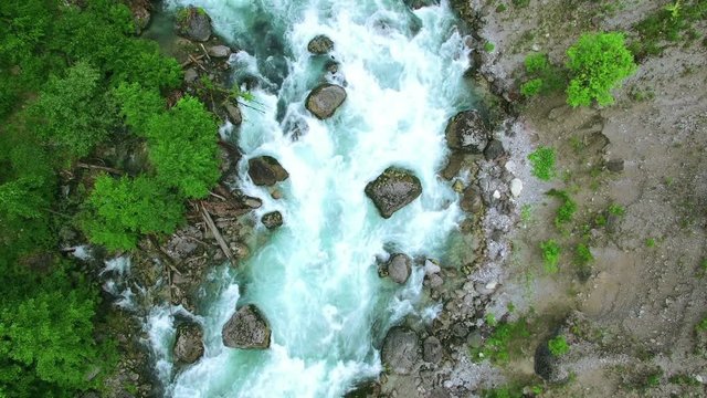 Aerial view above Caucasus mountain in Abkhazia
