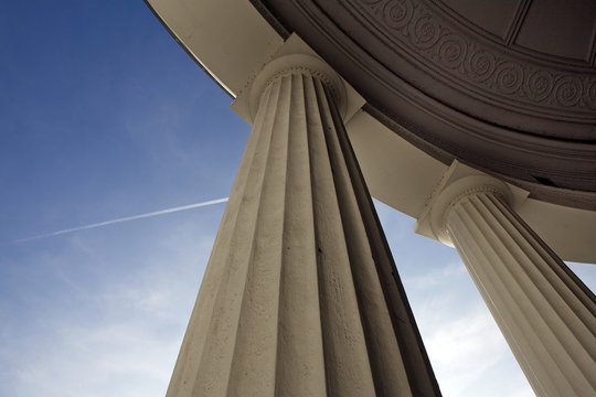 Pilars. Temple. Neo-renaissance. Germany. Aachen. Bathing house. Column. Temple.
