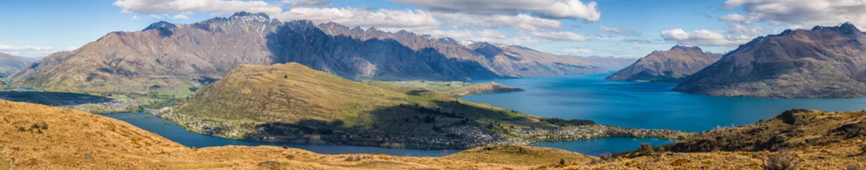 Fotobehang Panoramic view of Queenstown © naruedom