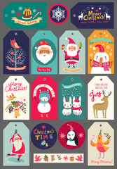 Christmas set of labels and stickers