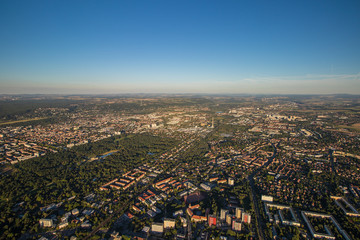 Fototapeta na wymiar Dresden von oben, Flug über Dresden
