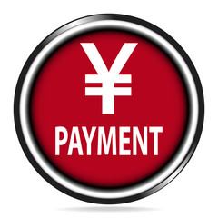 Obraz premium Payment icon, money and payment red button, badge illustration