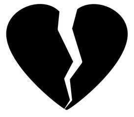 Heartbreak / broken heart or divorce flat icon