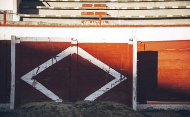 Detail view of an empty Bullring in Spain