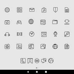 Smartphone Apps and Line Icons