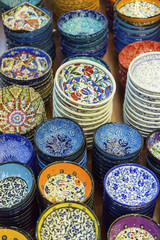 Collection of turkish ceramics, Istanbul, Turkey..