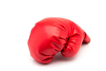 red boxing glove on white background