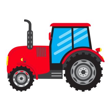vector Tractor vehicle farm auto car icon isolated on white background