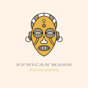 Vector logo African masks and religious ceremonies.