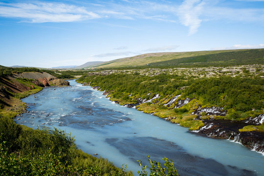 Hraunfossar waterfalls,Iceland.