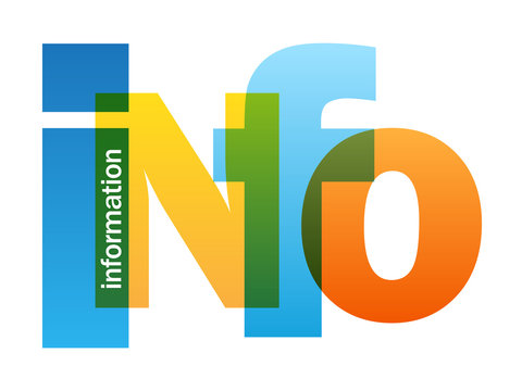 "INFO" Overlapping Letters Multicoloured Vector Icon