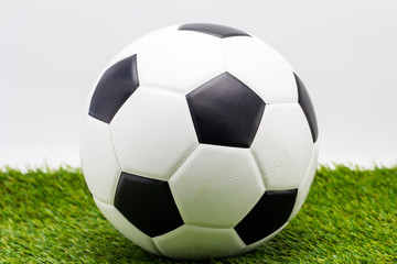 Fototapeta na wymiar soccer ball on soccer field