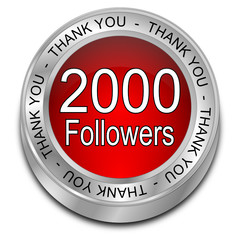 2000 Followers Thank you - 3D illustration