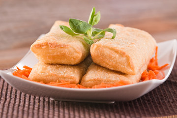 Vegetable spring rolls. 