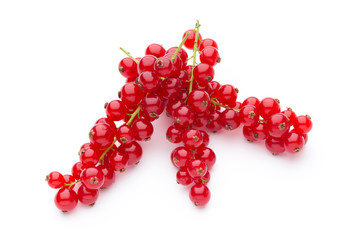 Red Currant close up isolated on white.