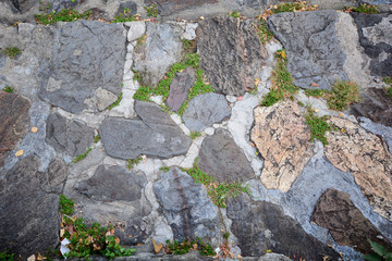 The Stone block walk path in the park, texture background