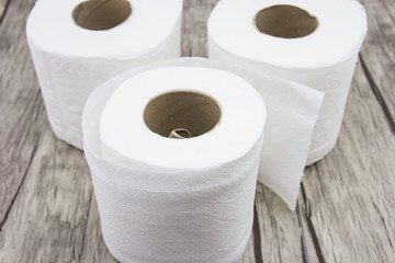 Tissues paper on wood background