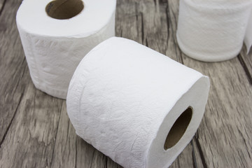 Tissues paper on wood background