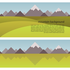 Vector Mountain Background and seamless border