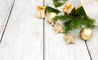 christmas fir tree with decoration