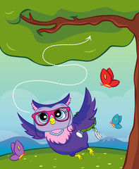 vector owl illustration