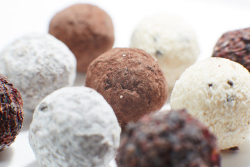 some truffeles on the table close-up