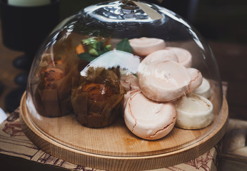 Muffins, cookies and biscuits in glass jar for sale