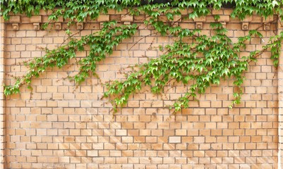 Brick wall and Leaves for Backgrounds.