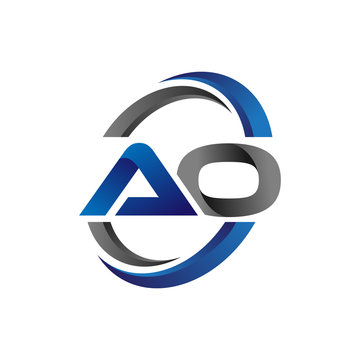 Simple Modern Initial Logo Vector Circle Swoosh ao