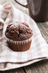 The tasty chocolate muffins.
