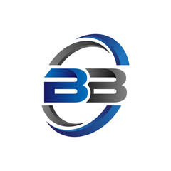 Simple Modern Initial Logo Vector Circle Swoosh bb